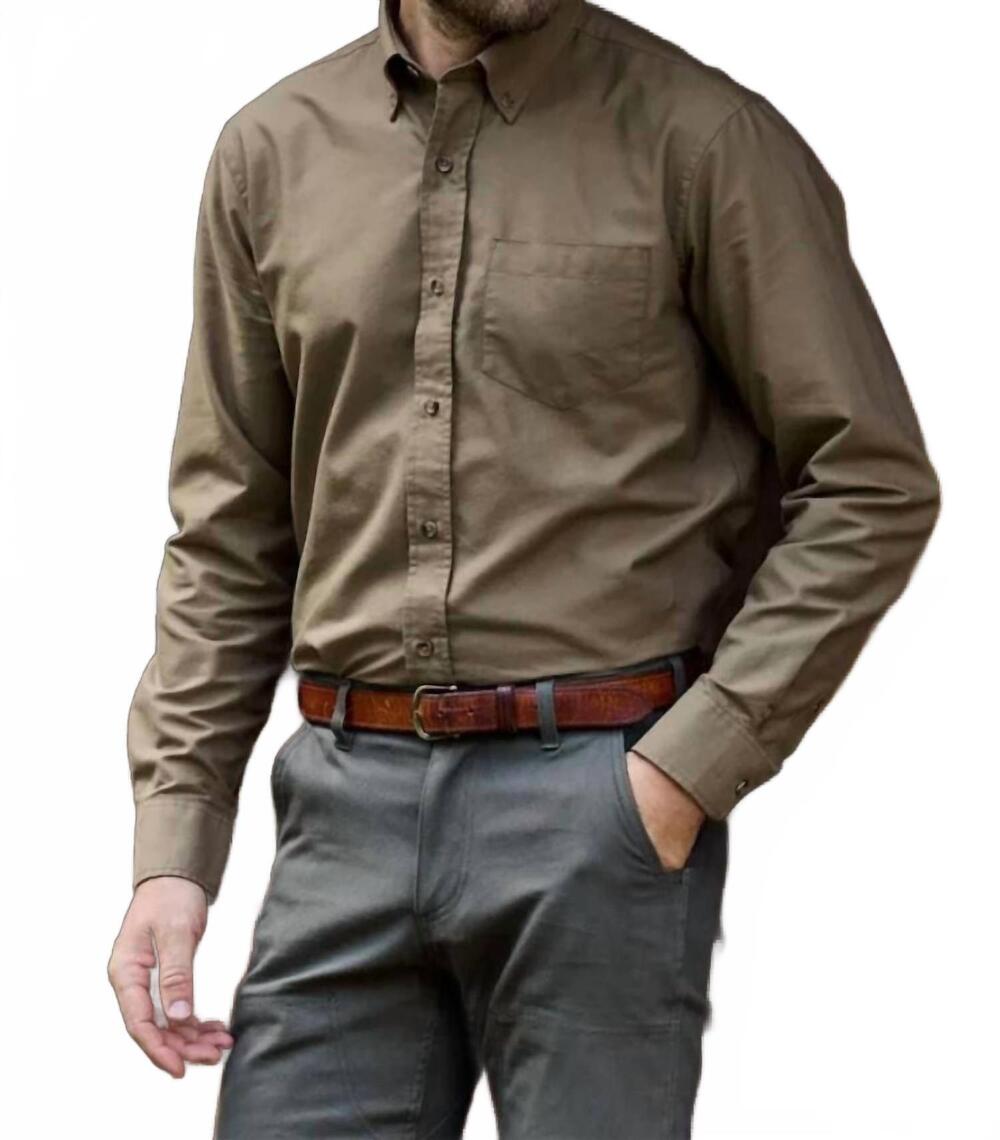 NEW TOM BECKBE culver oxford shirt in khaki